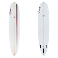 stewart redline 11 longboard with red and grey racing stripe