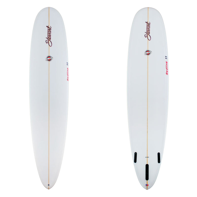 stewart redline 11 longboard with clea glass red logo