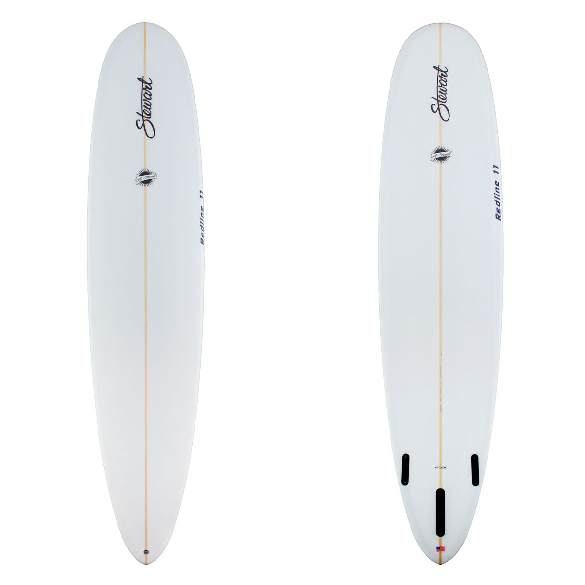 stewart redline 11 longboard with clear glassjob and black logos