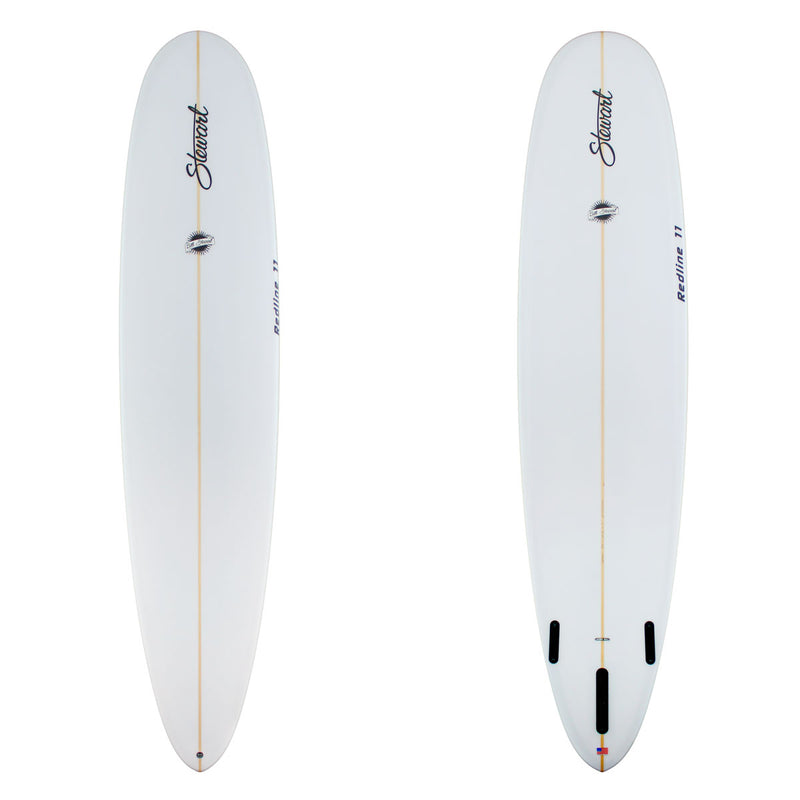 stewart redline 11 longboard with clear glassjob and black logos