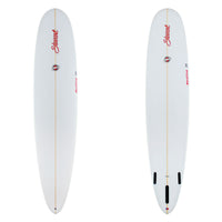 stewart redline 11 longboard with clear glassjob and red logos