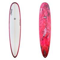 Stewart Longboard 9'0" Redline 11 (9'0", 23 1/2", 3 1/8") B#128973 with red white and black resin swirl on the bottom and rails
