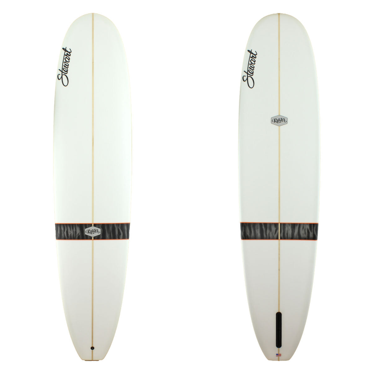 Stewart Surfboards 9'4 Ripster with black stripe and red pinline