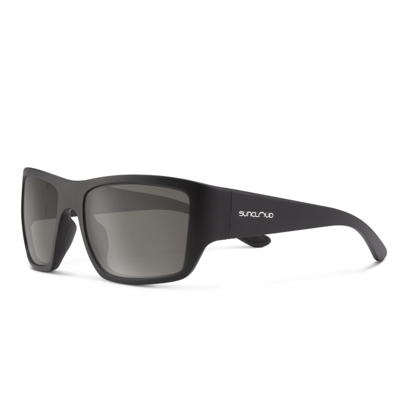 Black sunglasses with a white background