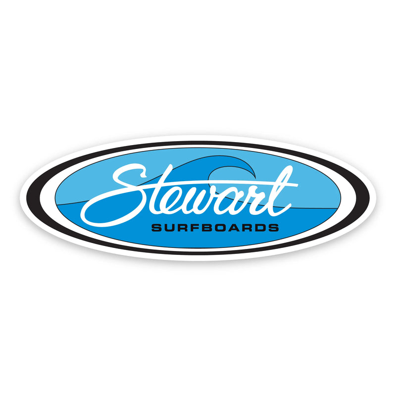 STEWART OVAL STICKER MEDIUM BLUE WAVE