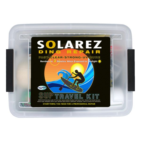 Solarez Ding Repair SUP Travel Kit packaging on a white background