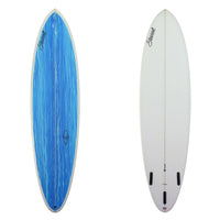 deck and bottom of stewart wild bill with blue paint swirls