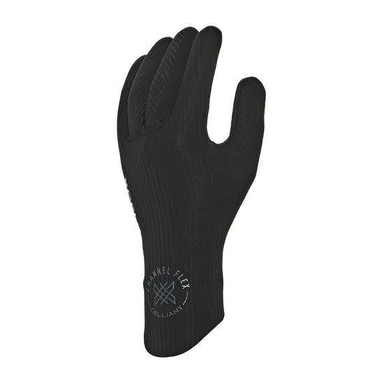 A single black neoprene wetsuit glove designed for winter use, featuring a textured palm grip and branded with the XCEL logo.