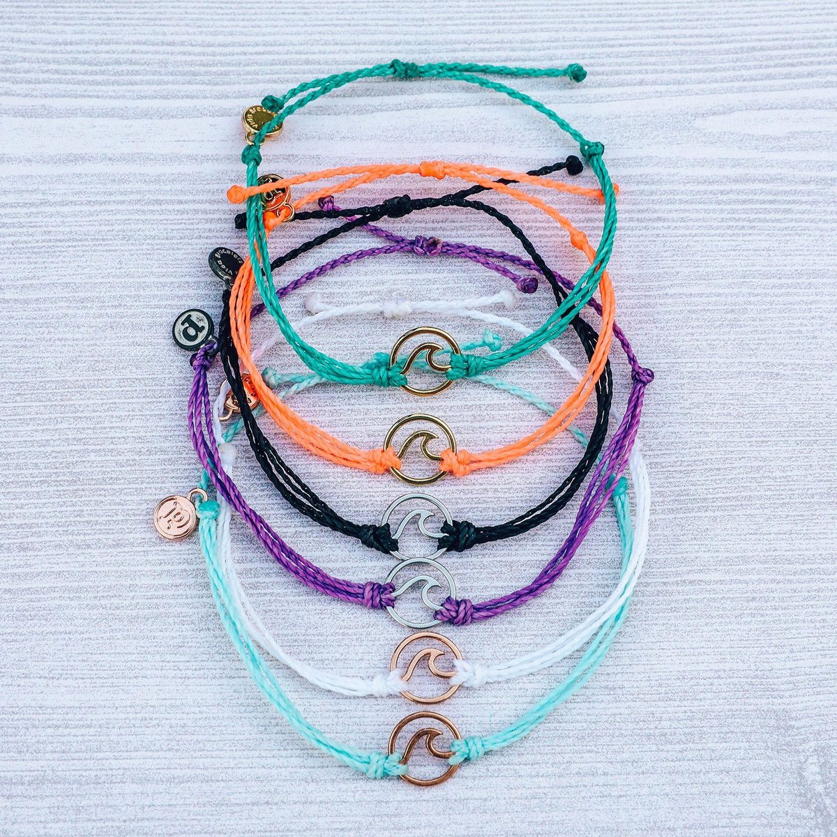 PURA VIDA BRACELETS METAL WAVE CHARMS Stewart Surfboards