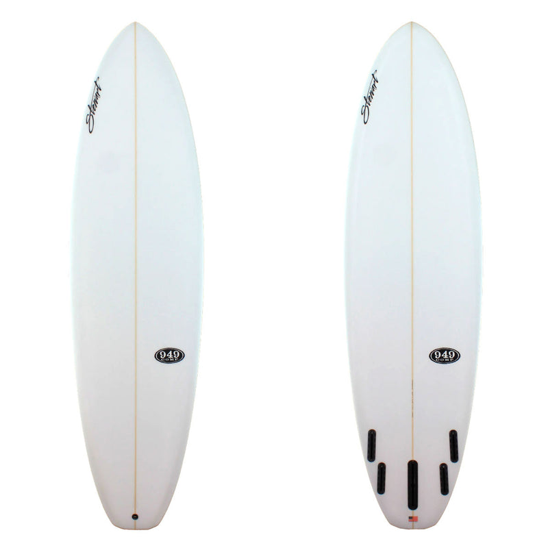 Stewart Surfboards 7'6" 949-Comp with clear white deck and bottom