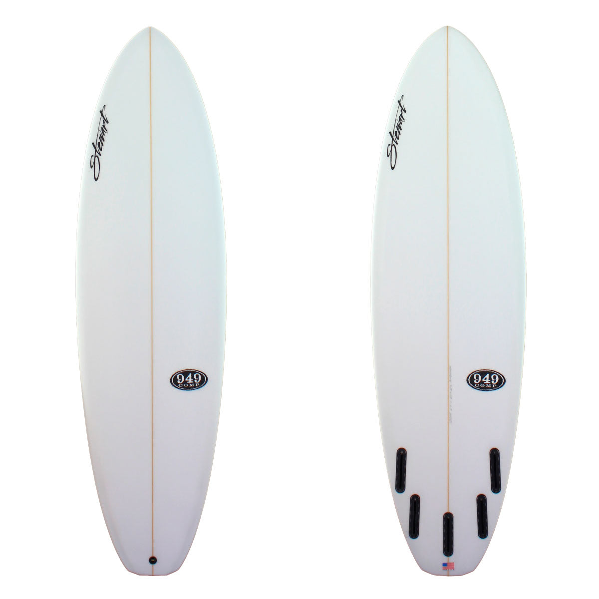 Stewart Surfboards 6'0" 949-Comp with clear white deck and bottom