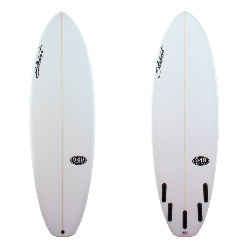 Stewart Surfboards 5'8" 949-Comp with clear white deck and bottom