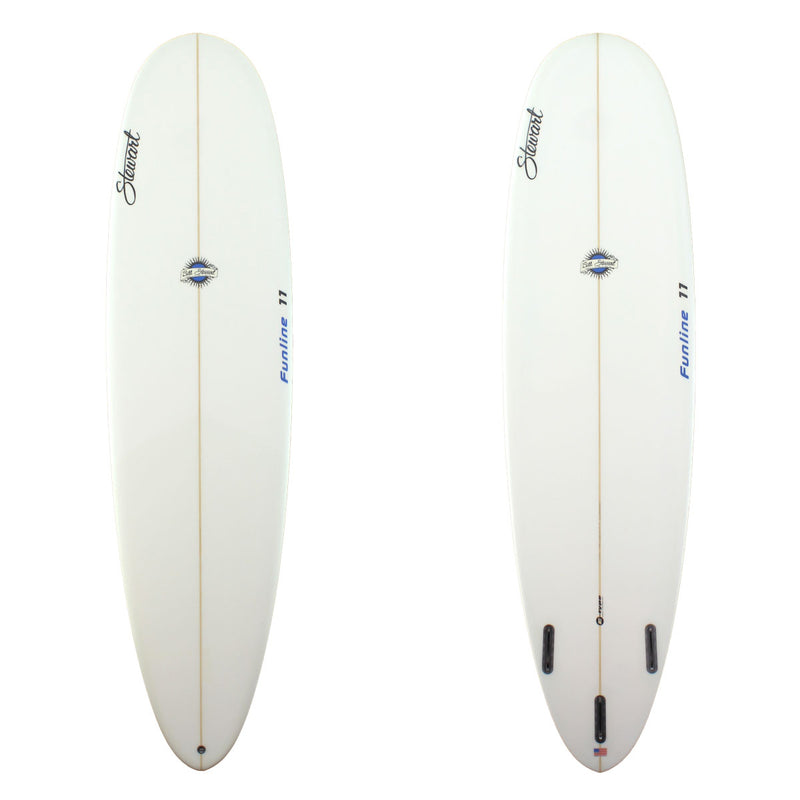 Stewart Surfboards 7'4 FUNLINE 11  with clear white deck and bottom