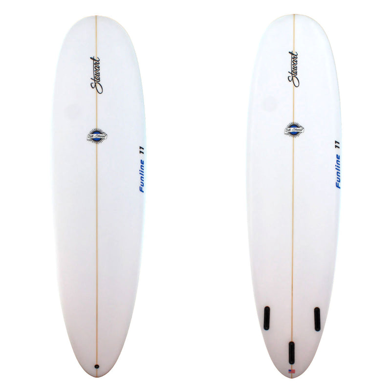 Stewart Surfboards 7'4 FUNLINE 11  with clear white deck and bottom