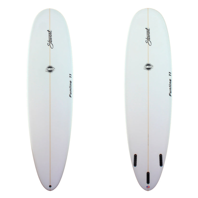 Stewart Surfboards 7'2 FUNLINE 11  with clear white deck and bottom