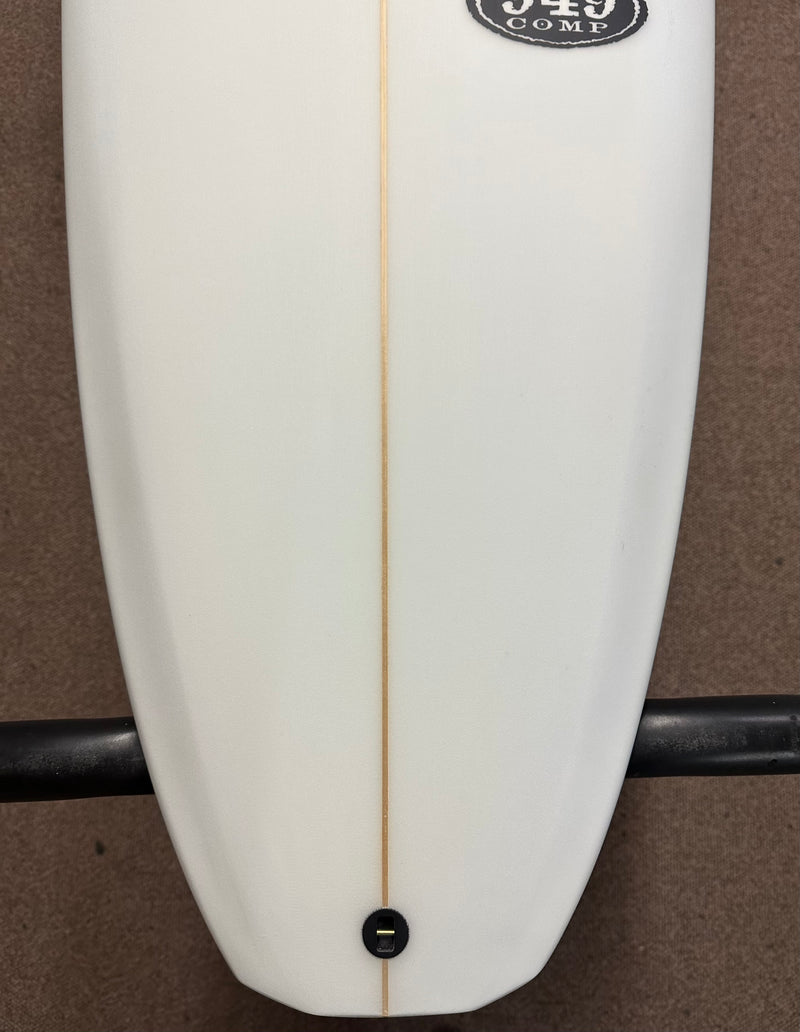 slight yellowing on the deck of surfboard