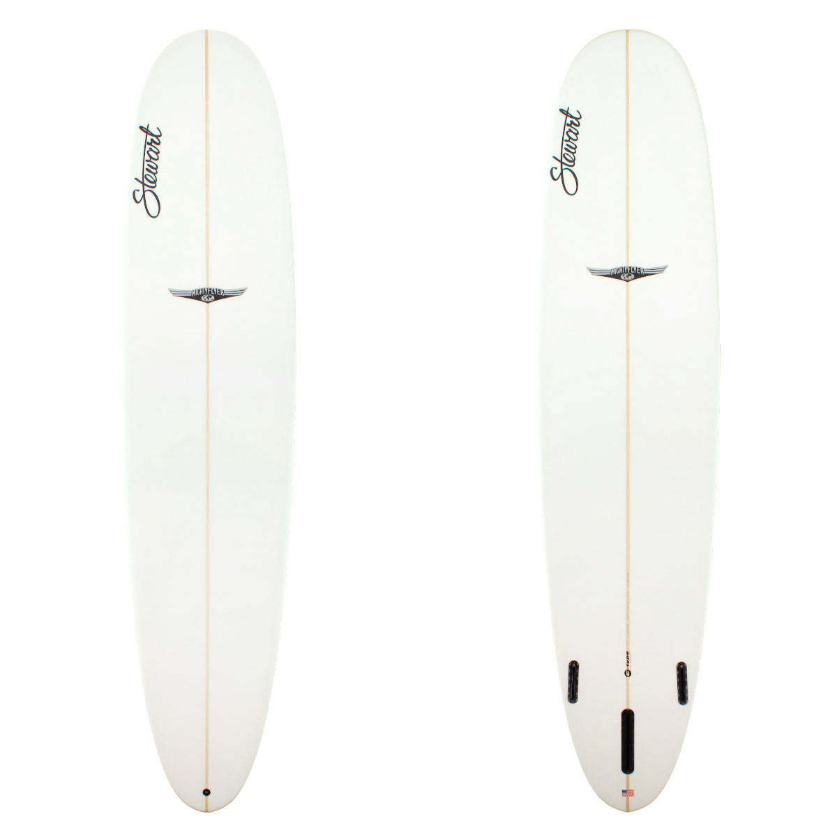 Stewart Surfboards 9'0" Mighty Flyer with clear white top and bottom