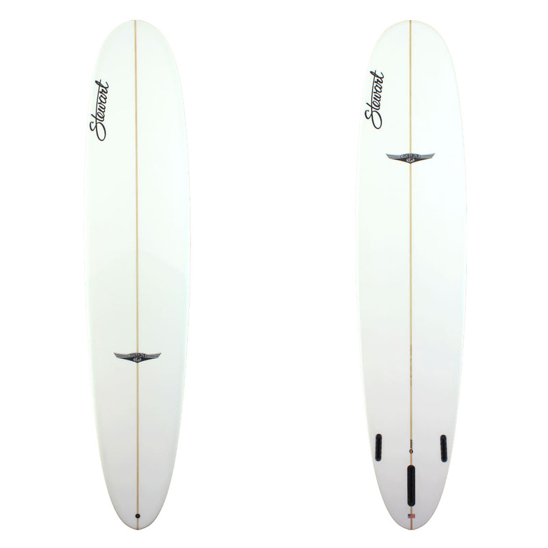 Stewart Surfboards 9'0 Mighty Flyer with clear white top and bottom