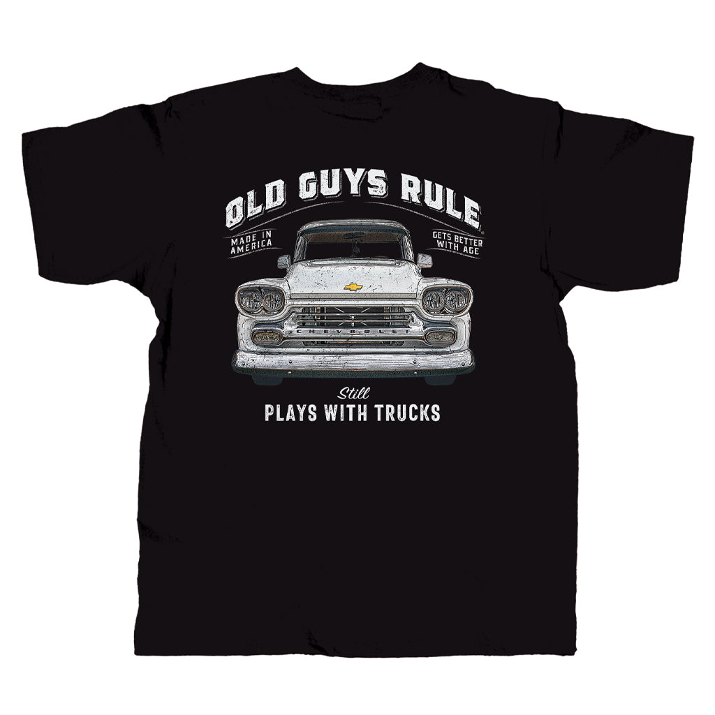 OLD GUYS RULE - PLAYS WITH TRUCKS T-SHIRT