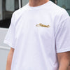 Close up view of the front of Stewart Trestles S/S T-shirt in white