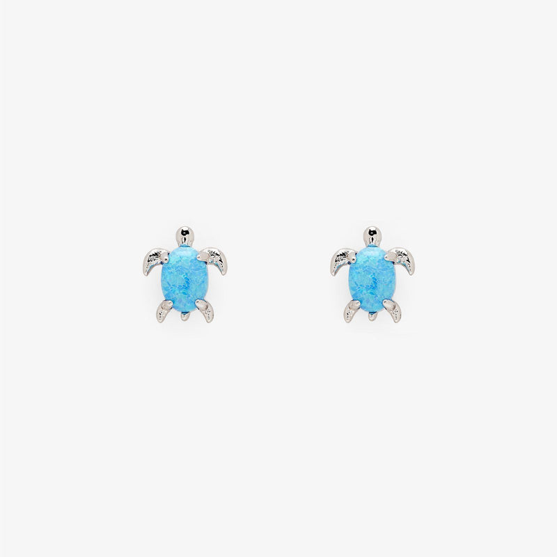 PURA VIDA EARRINGS - OPAL SEA TURTLE STUDS