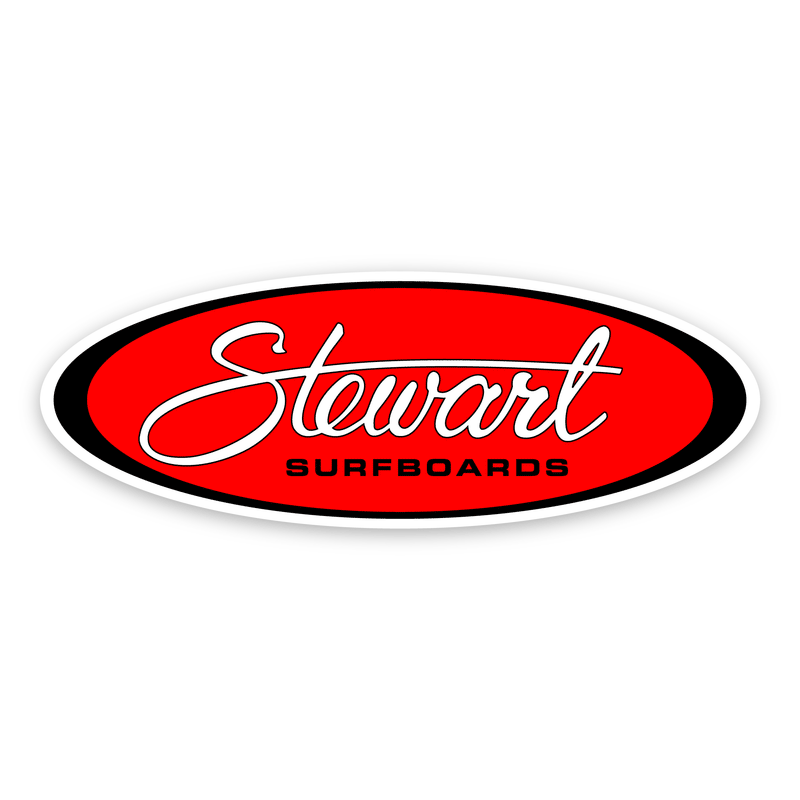 STEWART OVAL STICKER LARGE RED